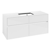V&B Meuble sous-lavabo Collaro 120x54,8x50 cm, vasque centrale, blanc brillant