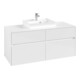 V&B Meuble sous-lavabo Collaro 120x54,8x50 cm, vasque centrale, blanc brillant-1