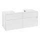 V&B Meuble sous-lavabo Collaro 120x54,8x50 cm, vasque centrale, blanc brillant