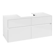 V&B Meuble sous-lavabo Collaro 120x54,8x50 cm, vasque centrale, blanc brillant-3