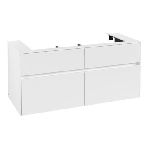 V&B Meuble sous-lavabo Collaro 120x54,8x50 cm, vasque centrale, blanc mat