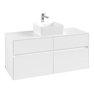 V&B Meuble sous-lavabo Collaro 120x54,8x50 cm, vasque centrale, Blanc Mat