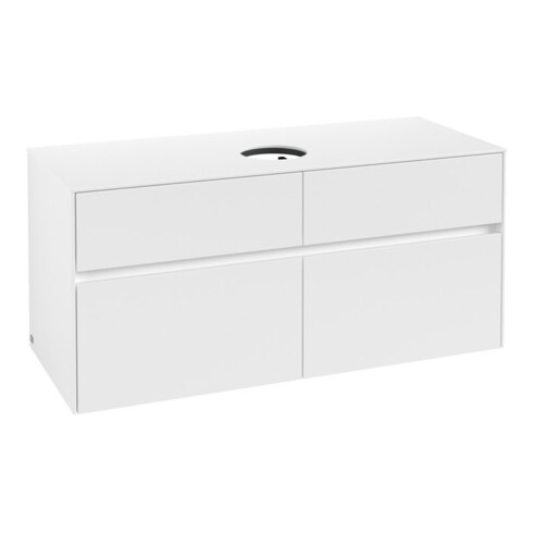 V&B Meuble sous-lavabo Collaro 120x54,8x50 cm, vasque centrale, Blanc Mat