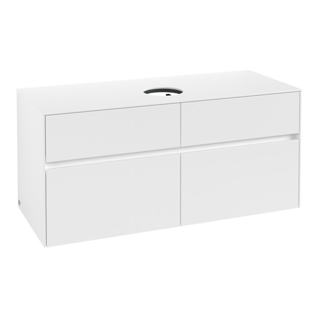 V&B Meuble sous-lavabo Collaro 120x54,8x50 cm, vasque centrale, Blanc Mat