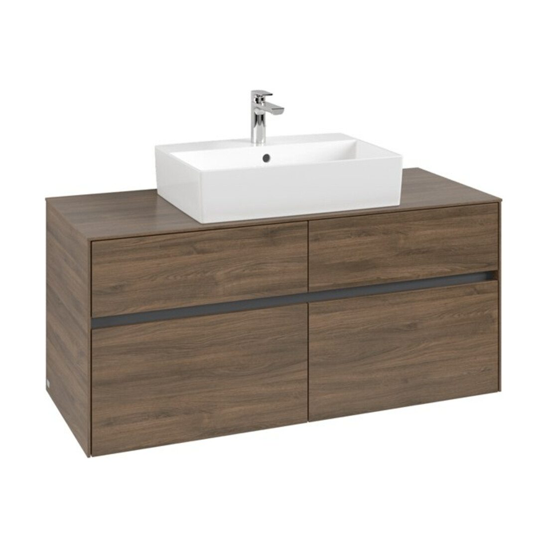 V&B Meuble sous-lavabo Collaro 120x54,8x50 cm, vasque centrale, chêne Arizona