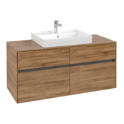 V&B Meuble sous lavabo Collaro 120x54,8x50 cm, vasque centrale, chêne Kansas