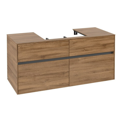 V&B Meuble sous lavabo Collaro 120x54,8x50 cm, vasque centrale, chêne Kansas