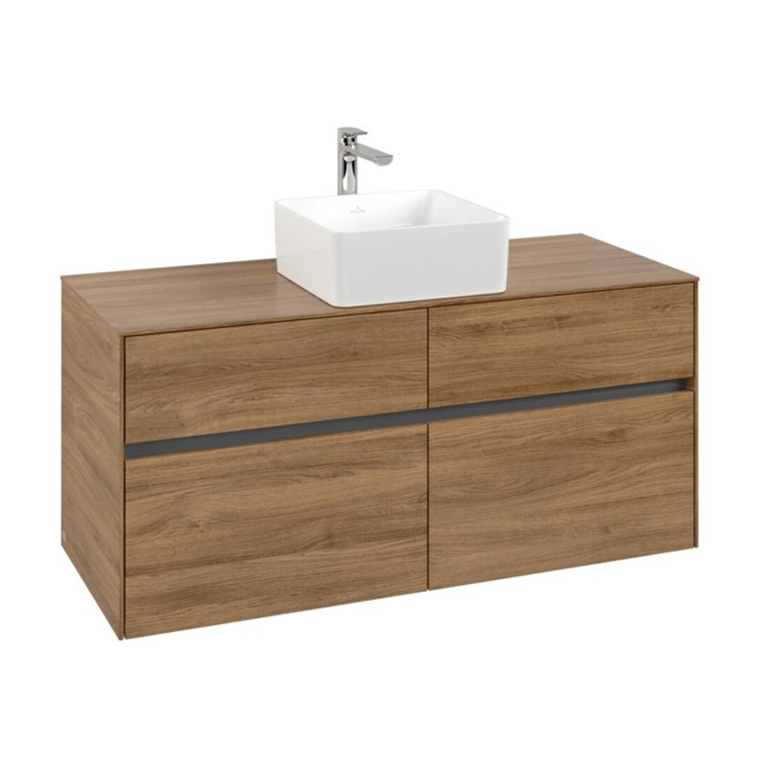 V&B Meuble sous lavabo Collaro 120x54,8x50 cm, vasque centrale, chêne Kansas