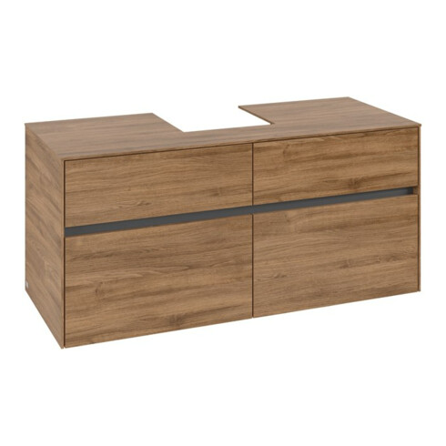 V&B Meuble sous lavabo Collaro 120x54,8x50 cm, vasque centrale, chêne Kansas
