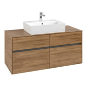 V&B Meuble sous lavabo Collaro 120x54,8x50 cm, vasque centrale, chêne Kansas-3