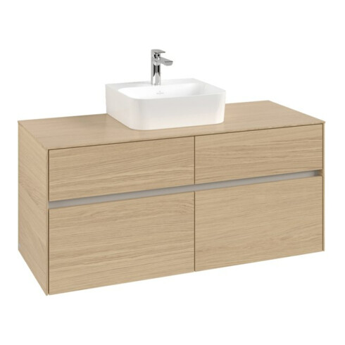 V&B Meuble sous lavabo Collaro 120x54,8x50 cm, vasque centrale, chêne nordique