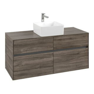 V&B Meuble sous lavabo Collaro 120x54,8x50 cm, vasque centrale, chêne pierre