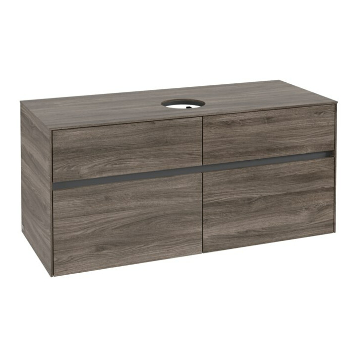 V&B Meuble sous lavabo Collaro 120x54,8x50 cm, vasque centrale, chêne pierre