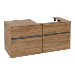 V&B Meuble sous lavabo Collaro 120x54,8x50 cm, vasque droite, chêne Kansas