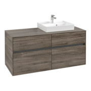 V&B Meuble sous lavabo Collaro 120x54,8x50 cm, vasque droite, chêne stone-4