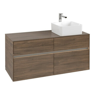 V&B Meuble sous-lavabo Collaro 120x54,8x50 cm, vasque droite, LED 8,8 W, Ariz. Oa