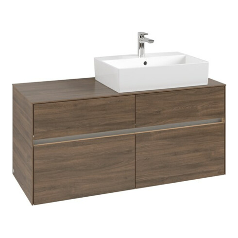 V&B Meuble sous-lavabo Collaro 120x54,8x50 cm, vasque droite, LED 8,8 W, Ariz. Oa