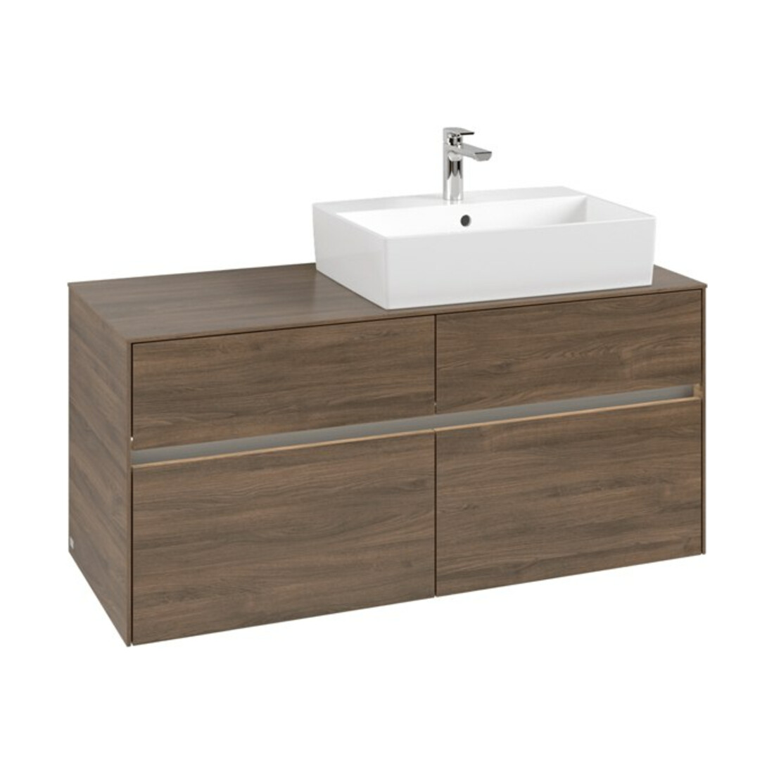 V&B Meuble sous-lavabo Collaro 120x54,8x50 cm, vasque droite, LED 8,8 W, Ariz. Oa