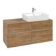 V&B Meuble sous lavabo Collaro 120x54,8x50 cm, vasque droite, LED 8,8 W, Kan Oa-3