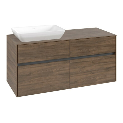 V&B Meuble sous lavabo Collaro 120x54,8x50 cm, vasque gauche, chêne Arizona