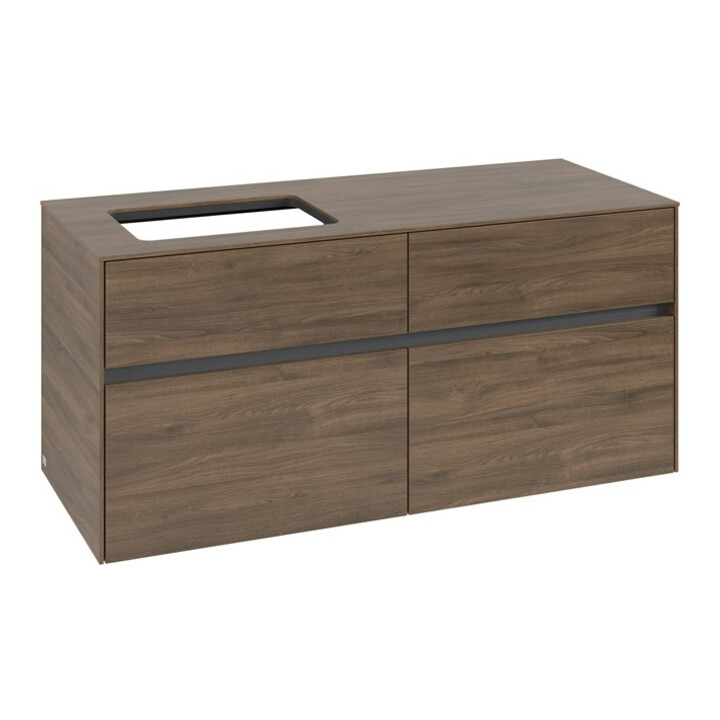 V&B Meuble sous lavabo Collaro 120x54,8x50 cm, vasque gauche, chêne Arizona