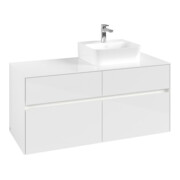 V&B Meuble sous lavabo Collaro 120x54,8x50 cm, WT d, LED 8,8 W, blanc brillant