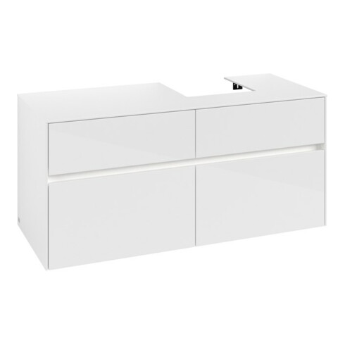 V&B Meuble sous lavabo Collaro 120x54,8x50 cm, WT d, LED 8,8 W, blanc brillant