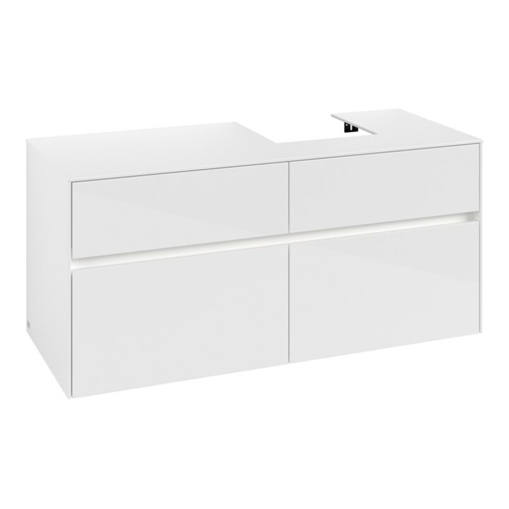 V&B Meuble sous lavabo Collaro 120x54,8x50 cm, WT d, LED 8,8 W, blanc brillant