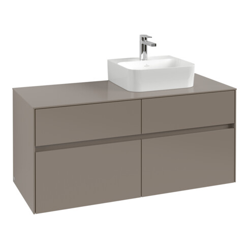 V&B Meuble sous lavabo Collaro 120x54,8x50 cm, WT droite, LED 8,8 W, bleu Oa