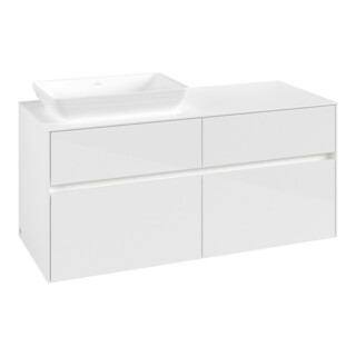 V&B Meuble sous lavabo Collaro 120x54,8x50 cm, WT l, LED 8,8 W, blanc brillant