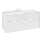 V&B Meuble sous lavabo Collaro 120x54,8x50 cm, WT l, LED 8,8 W, blanc brillant