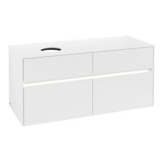 V&B Meuble sous lavabo Collaro 120x54,8x50 cm, WT l, LED 8,8 W, blanc mat