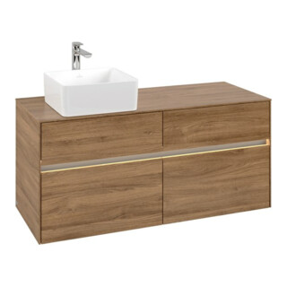 V&B Meuble sous-lavabo Collaro 120x54,8x50 cm, WT l, LED 8,8 W, Kan Oa