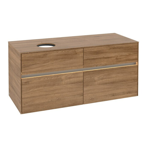 V&B Meuble sous-lavabo Collaro 120x54,8x50 cm, WT l, LED 8,8 W, Kan Oa