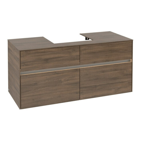 V&B Meuble sous lavabo Collaro 120x54,8x50 cm, WT mi, LED 8,8 W, Ar Oa