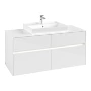 V&B Meuble sous lavabo Collaro 120x54,8x50 cm, WT mi, LED 8,8 W, blanc brillant-3