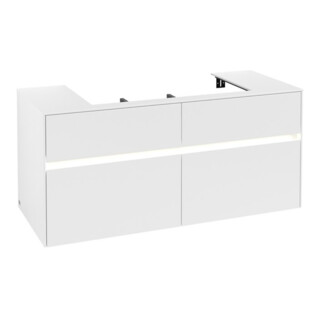 V&B Meuble sous lavabo Collaro 120x54,8x50 cm, WT mi, LED 8,8 W, blanc mat