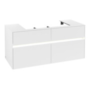 V&B Meuble sous lavabo Collaro 120x54,8x50 cm, WT mi, LED 8,8 W, blanc mat