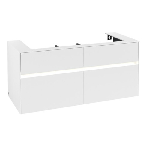 V&B Meuble sous lavabo Collaro 120x54,8x50 cm, WT mi, LED 8,8 W, blanc mat