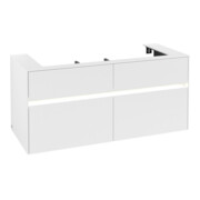 V&B Meuble sous lavabo Collaro 120x54,8x50 cm, WT mi, LED 8,8 W, blanc mat