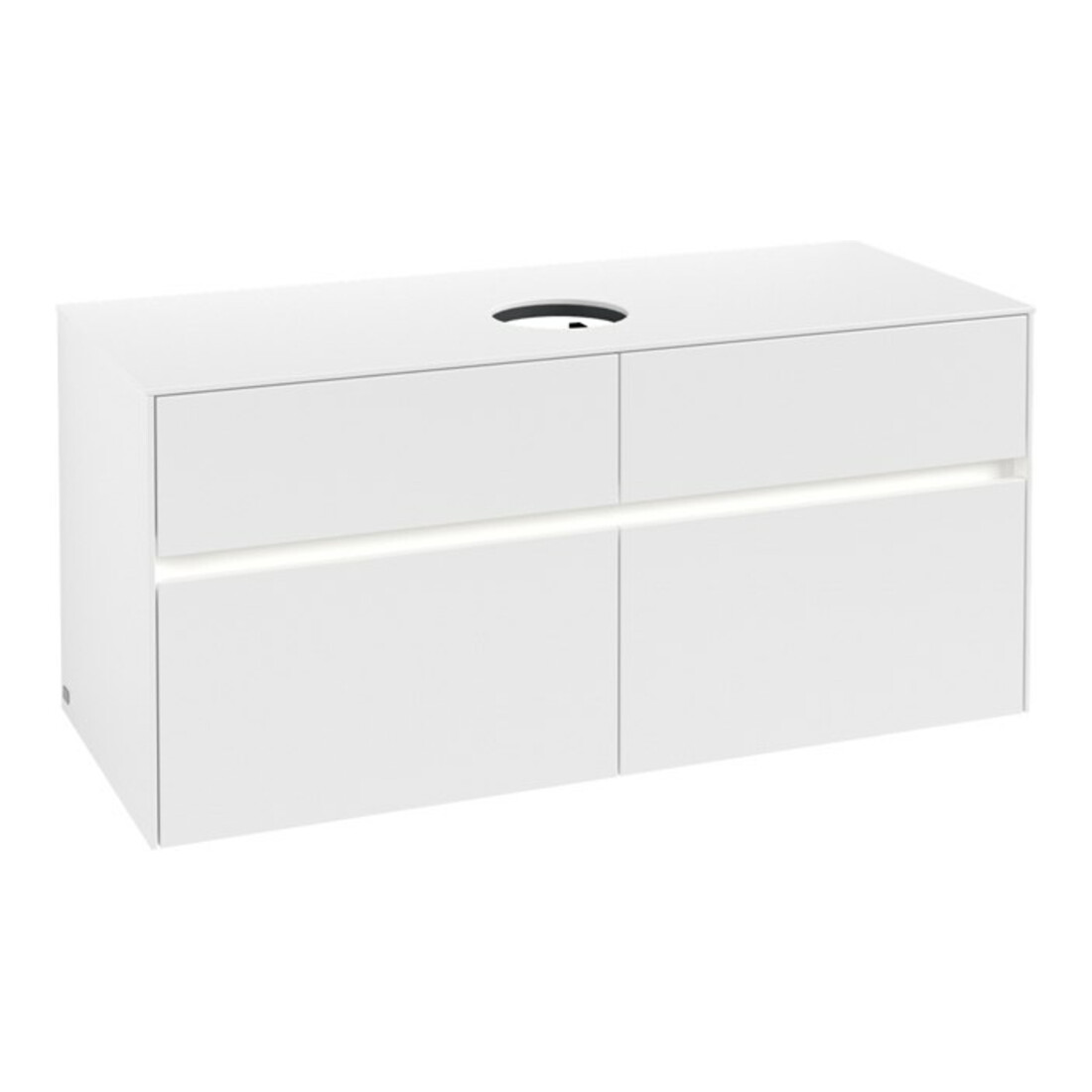 V&B Meuble sous lavabo Collaro 120x54,8x50 cm, WT mi, LED 8,8 W, blanc mat