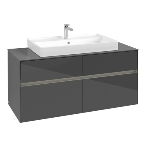 V&B Meuble sous lavabo Collaro 120x54,8x50 cm, WT mi, LED 8,8 W, glo Gr