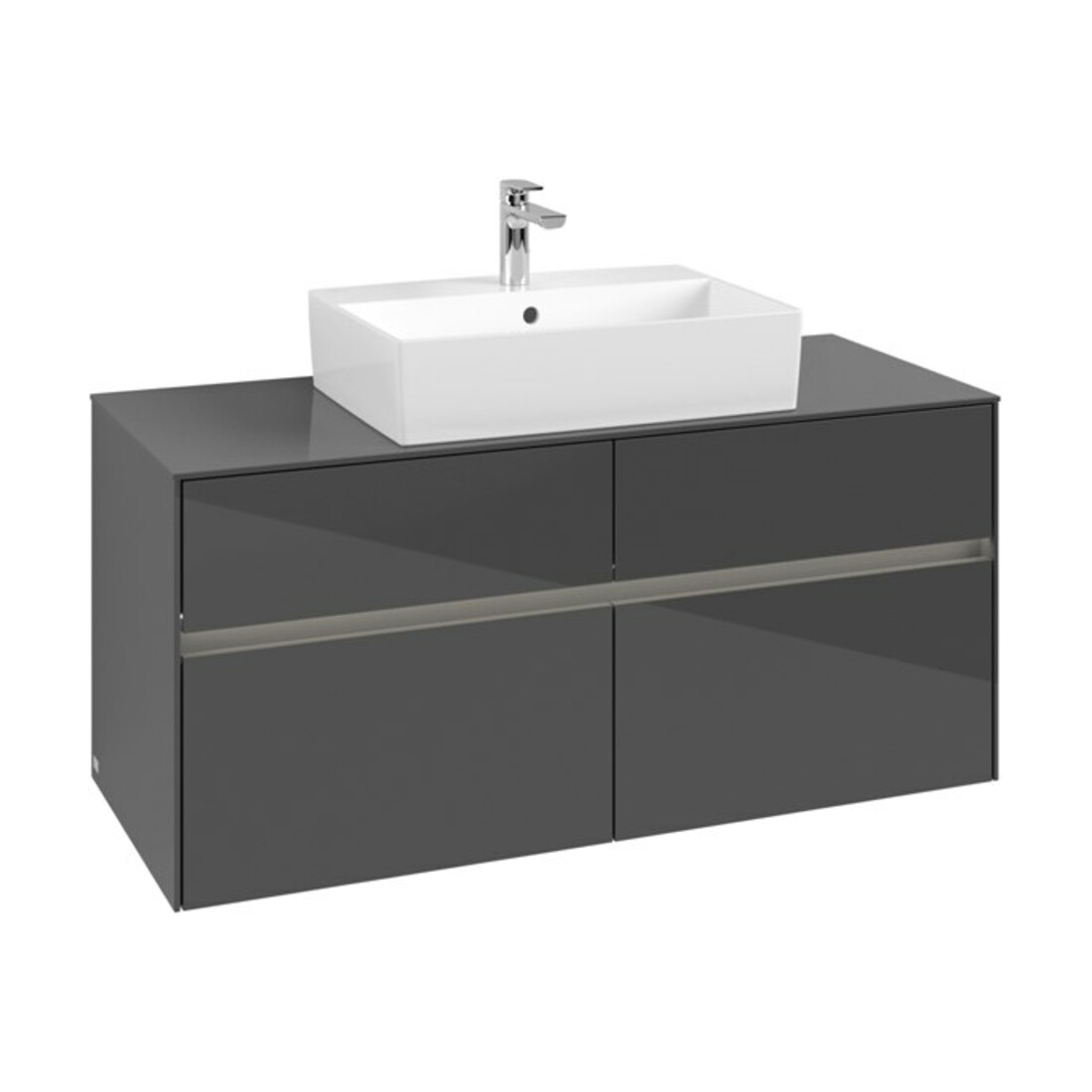 V&B Meuble sous lavabo Collaro 120x54,8x50 cm, WT mi, LED 8,8 W, glo Gr