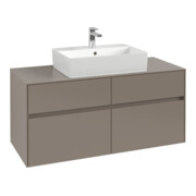 V&B Meuble sous-lavabo Collaro 120x54,8x50 cm, WT mi, LED 8,8 W, gris so.