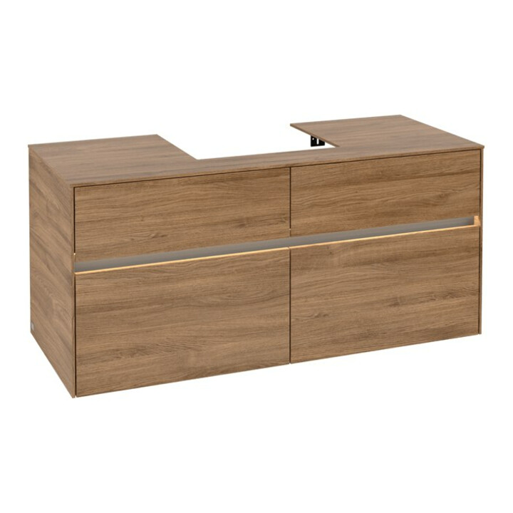 V&B Meuble sous-lavabo Collaro 120x54,8x50 cm, WT mi, LED 8,8 W, Kan Oa