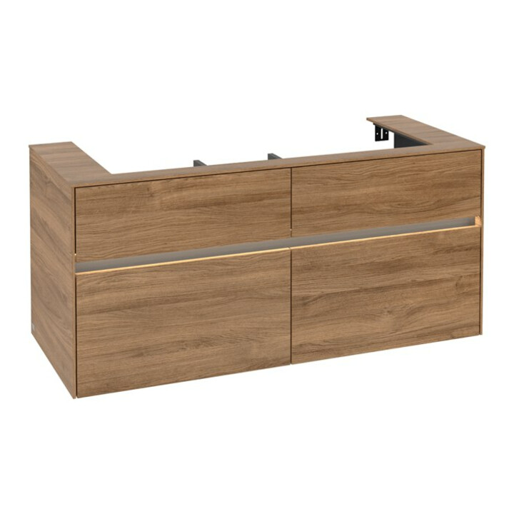 V&B Meuble sous lavabo Collaro 120x54,8x50 cm, WT mi, LED 8,8 W, Kan Oa