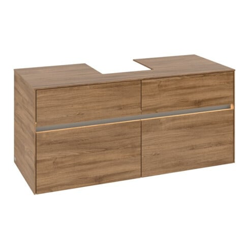 V&B Meuble sous-lavabo Collaro 120x54,8x50 cm, WT mi, LED 8,8 W, Kan Oa