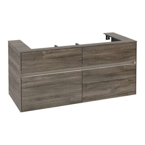 V&B Meuble sous lavabo Collaro 120x54,8x50 cm, WT mi, LED 8,8 W, st. Oa