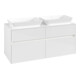 V&B Meuble sous-lavabo Collaro 120x54,8x50cm, 2 tiroirs, LED 8,8W, blanc brillant-3