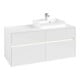 V&B Meuble sous lavabo Collaro 120x54,8x50cm, EV droite, LED 8,8 W, blanc brillant-1